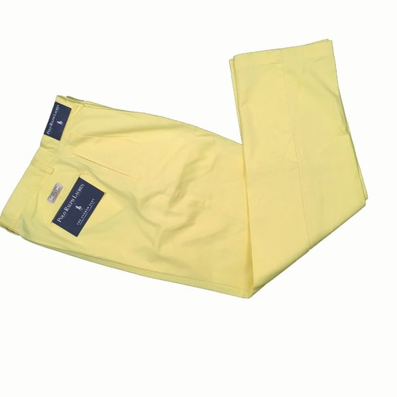 NEW Polo Ralph Lauren Andrew Chinos Pants!32 x 32YellowPleated Classic Fit